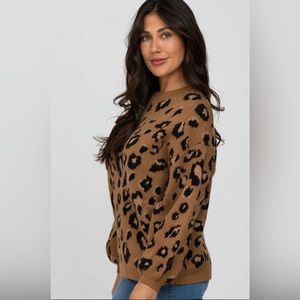 🐆 Leopard print knit sweater